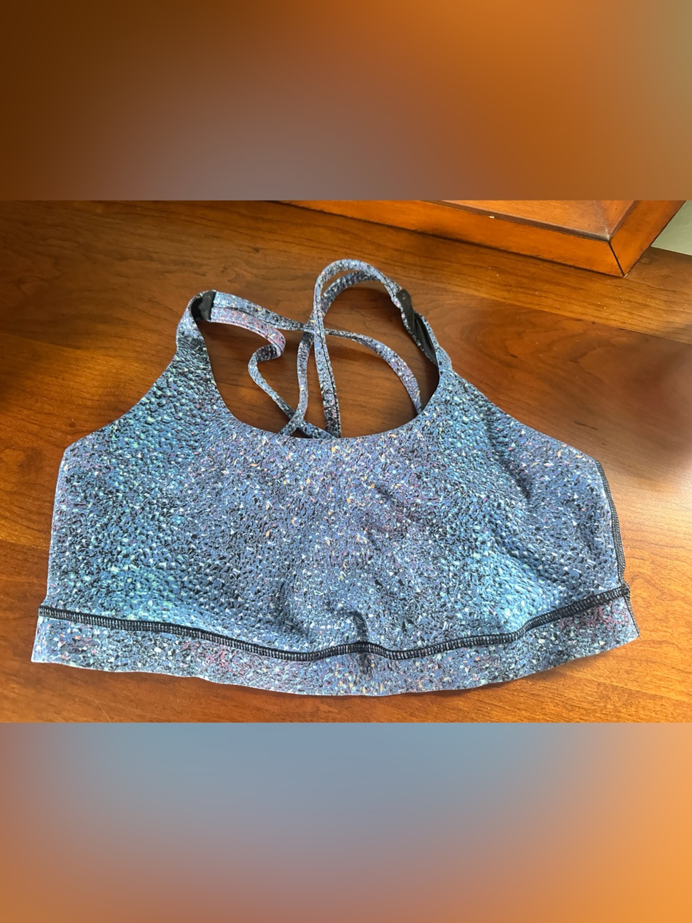 lululemon athletica Blue Speckled Strappy Sports Bra
